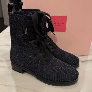 Kate Spade Merigue Boots Size 7 Black Metallic